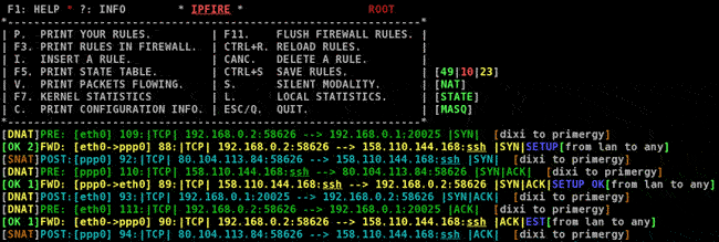 Ipfire output, scenario 2