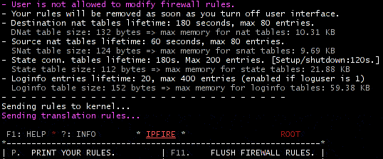Information on memory usage due to dynamic tables