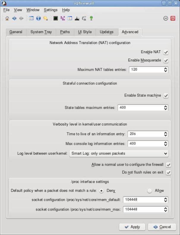 Configuration - administrator settings